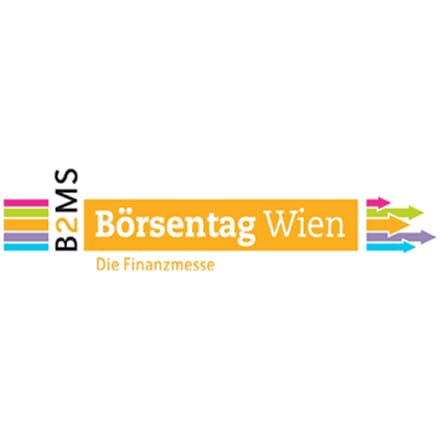B2MS Börsentag Wien Die Finanzmesse mit bunten Pfeilen nach rechts
