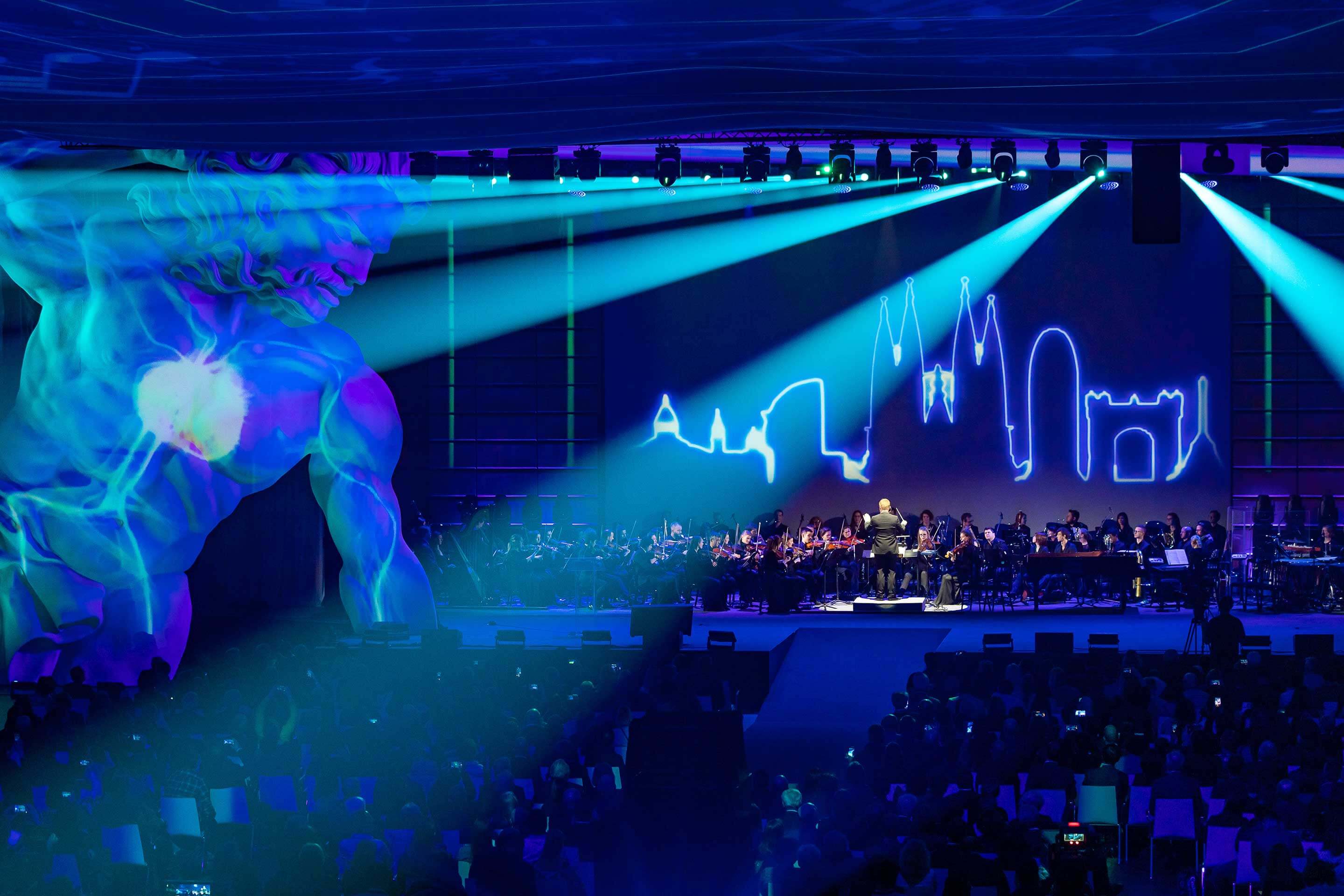 Foto: Saal ABC mit Beleuchtung Ebene 2 des Austria Center Vienna