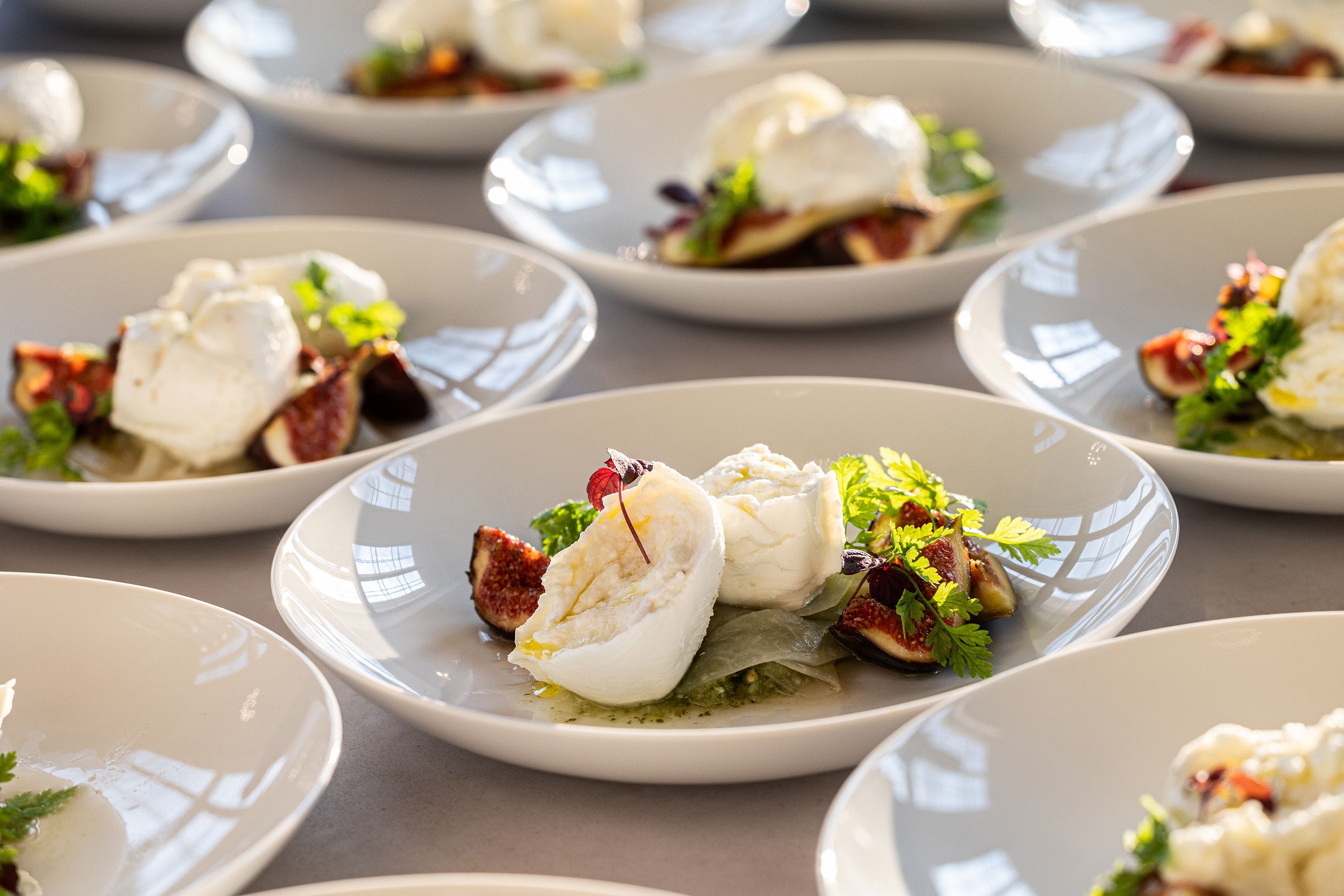 Teller Mozzarella Salat mit Feigen MOTTO Catering